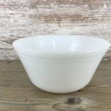 Vintage Federal White Milk Glass Oven Ware Mixing Bowl 7" Double Band F Shield