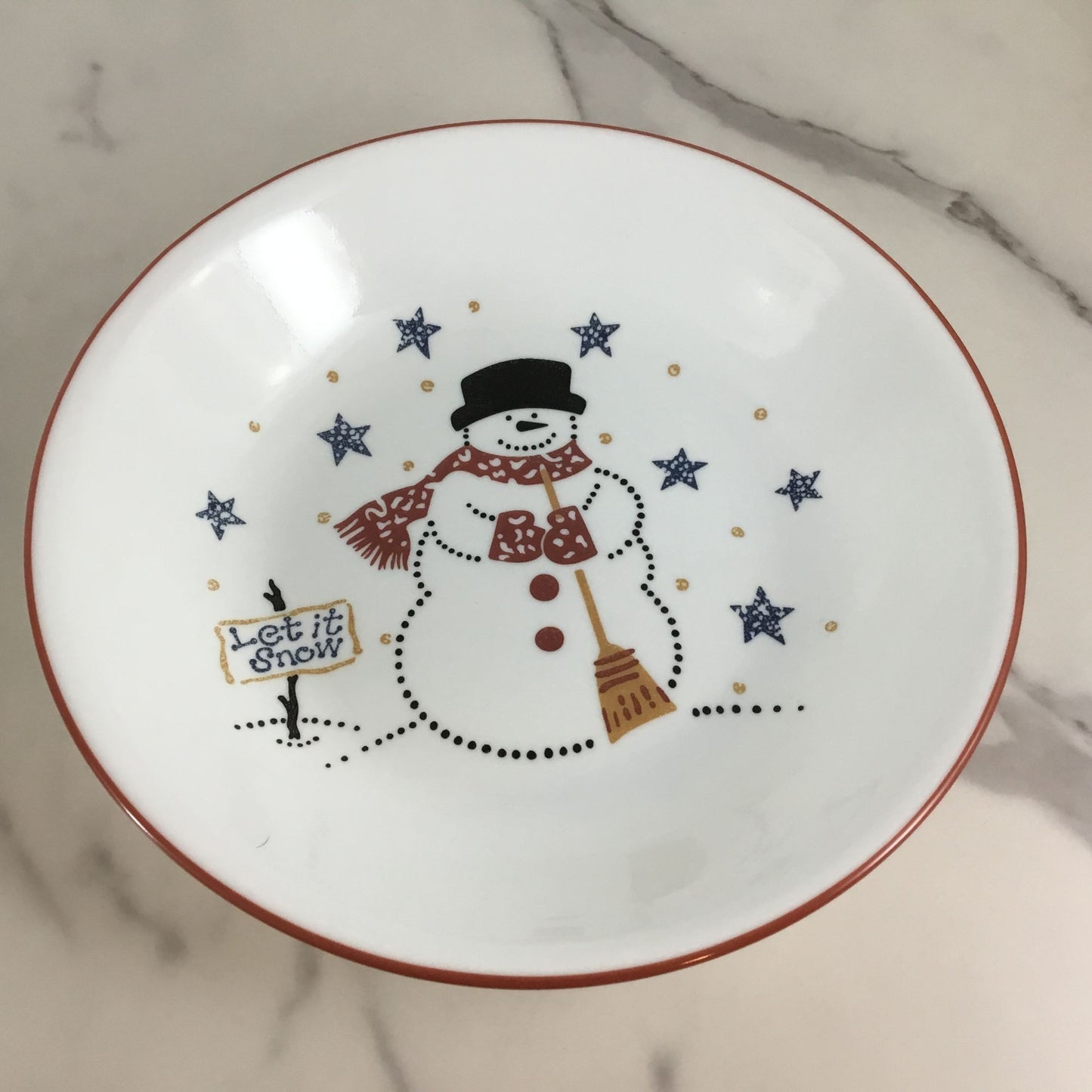 One Corelle Frosty Morn Let it Snow Snowman 8.5" Pasta Bowl Winter Christmas