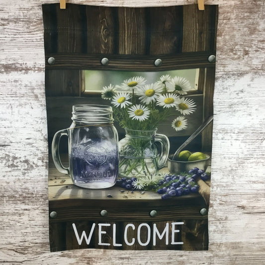 Rustic Lemonade and Daises Garden Flag