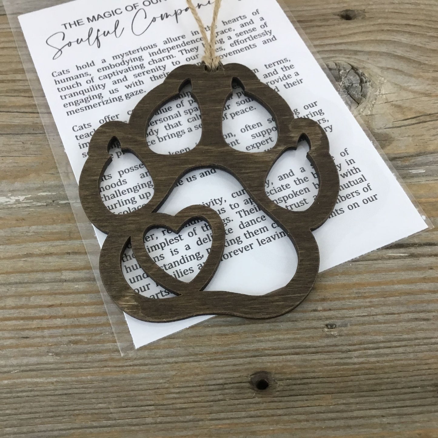 Cat Paw Print Story Card Christmas Ornament