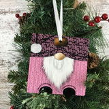 Gnome Pink Winter Sweater Christmas Ornament