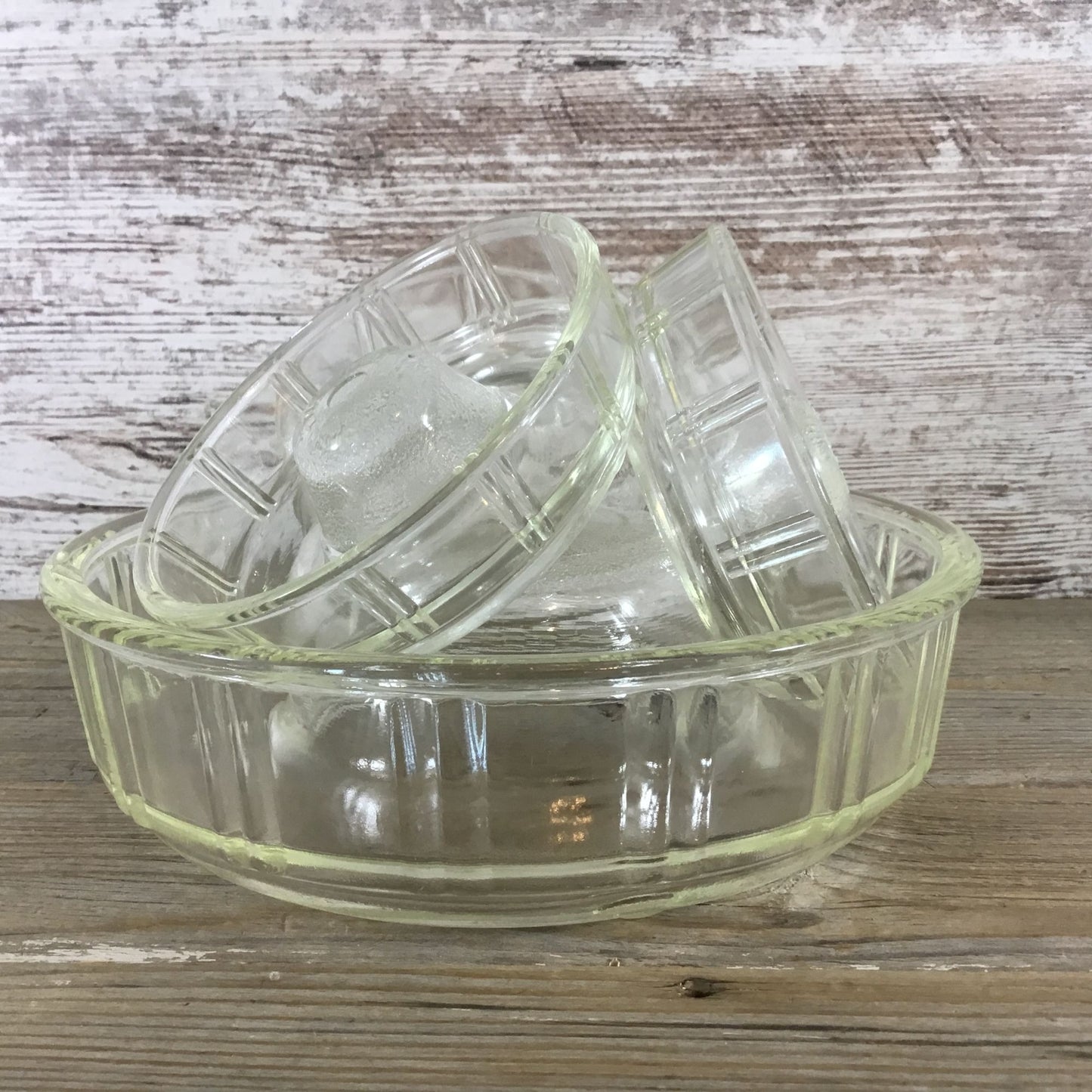 Vintage Queen Anne Glasbake Ring & Little Princess Molds Bundt Glass Cake Pans