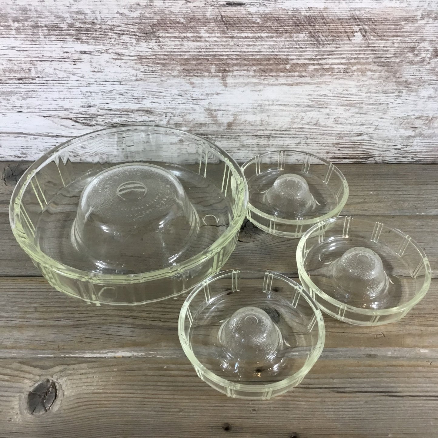 Vintage Queen Anne Glasbake Ring & Little Princess Molds Bundt Glass Cake Pans