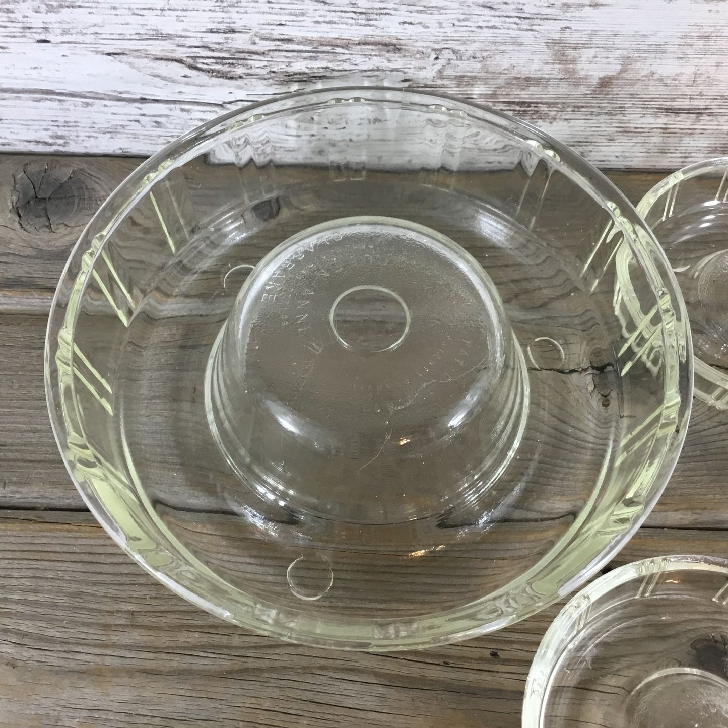 Vintage Queen Anne Glasbake Ring & Little Princess Molds Bundt Glass Cake Pans