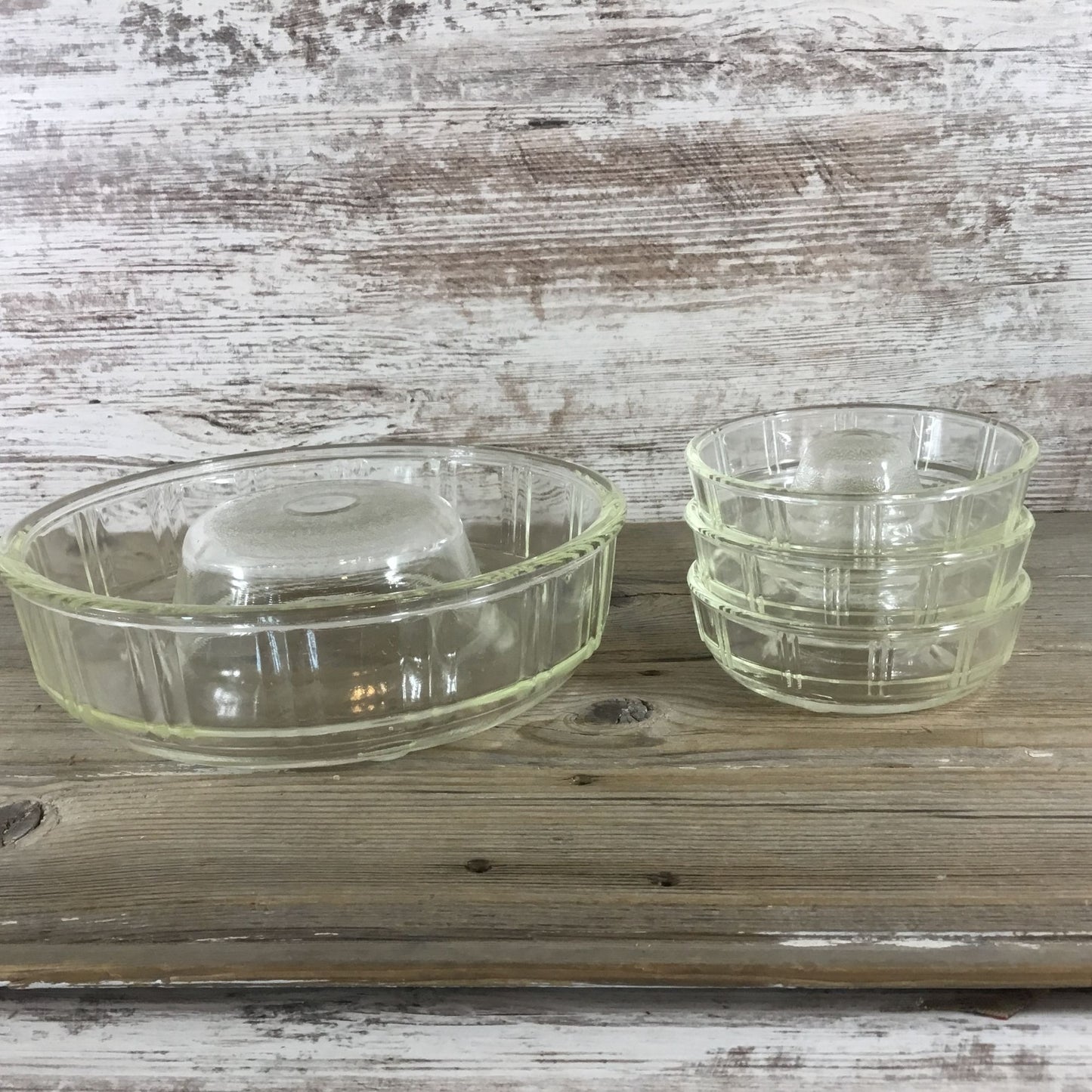 Vintage Queen Anne Glasbake Ring & Little Princess Molds Bundt Glass Cake Pans