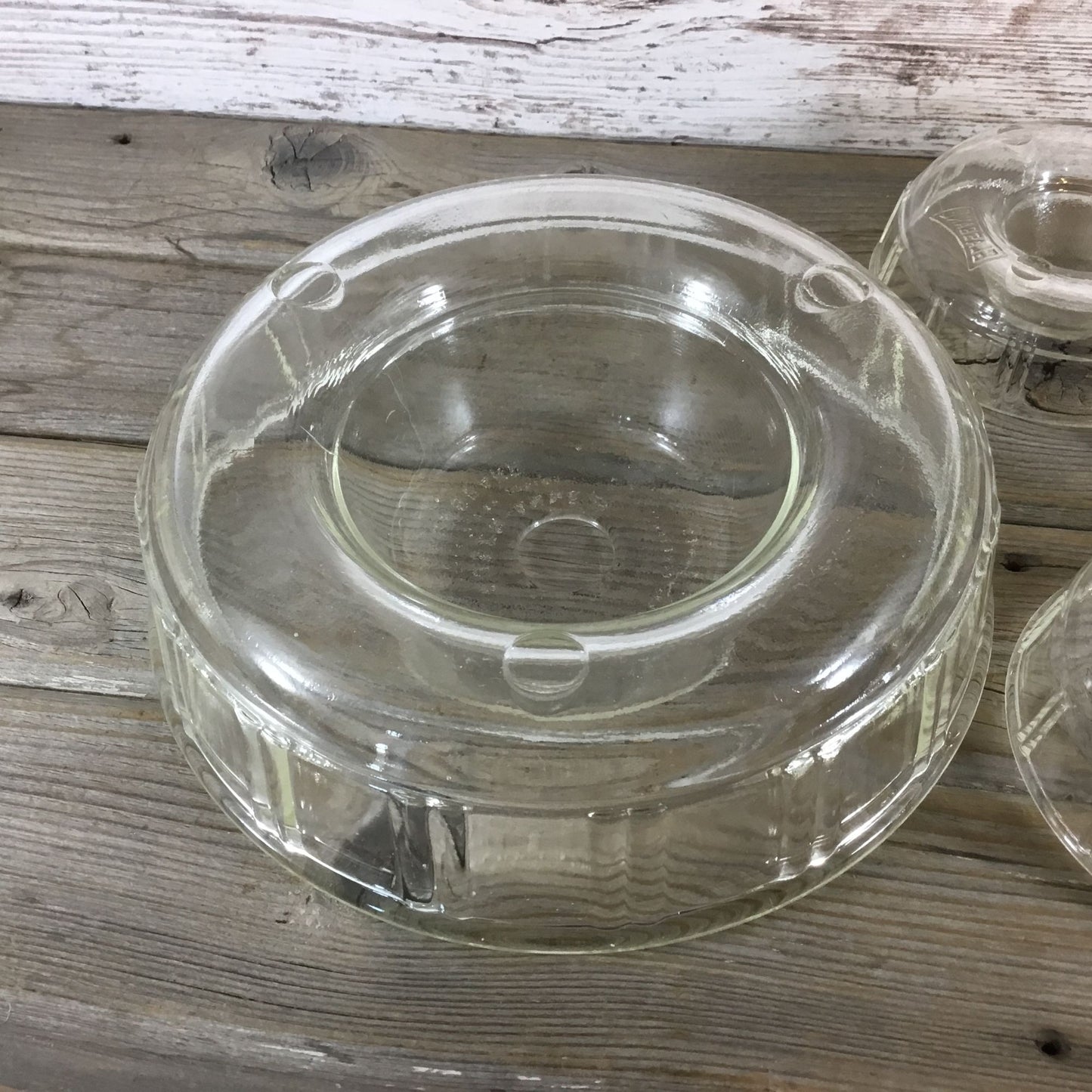 Vintage Queen Anne Glasbake Ring & Little Princess Molds Bundt Glass Cake Pans