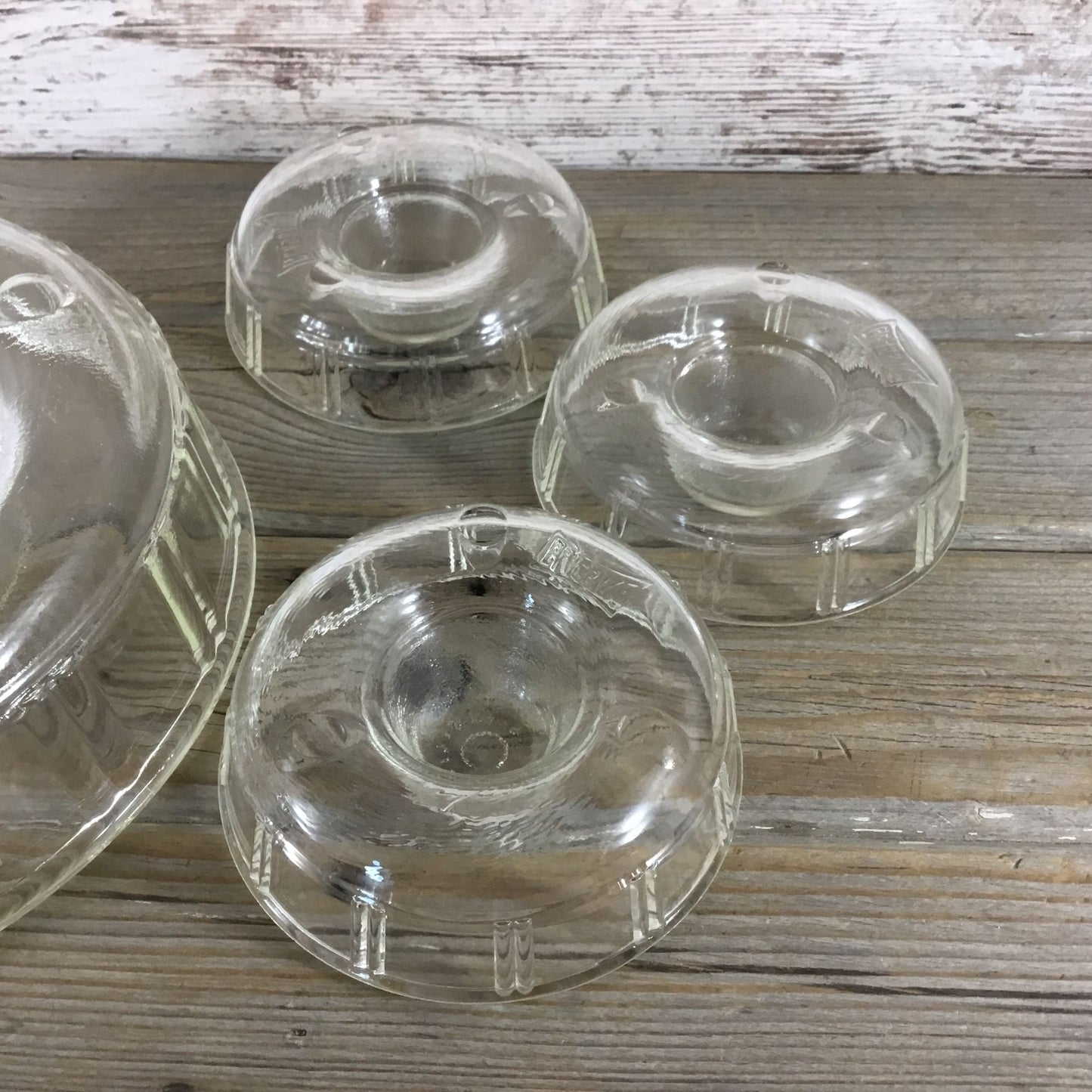 Vintage Queen Anne Glasbake Ring & Little Princess Molds Bundt Glass Cake Pans