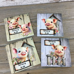 Pig Don't Mess up the Table Set of 4 Sandstone Coasters