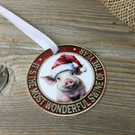 It's the Most Wonderful Swine of the Year Pig Christmas Ornament