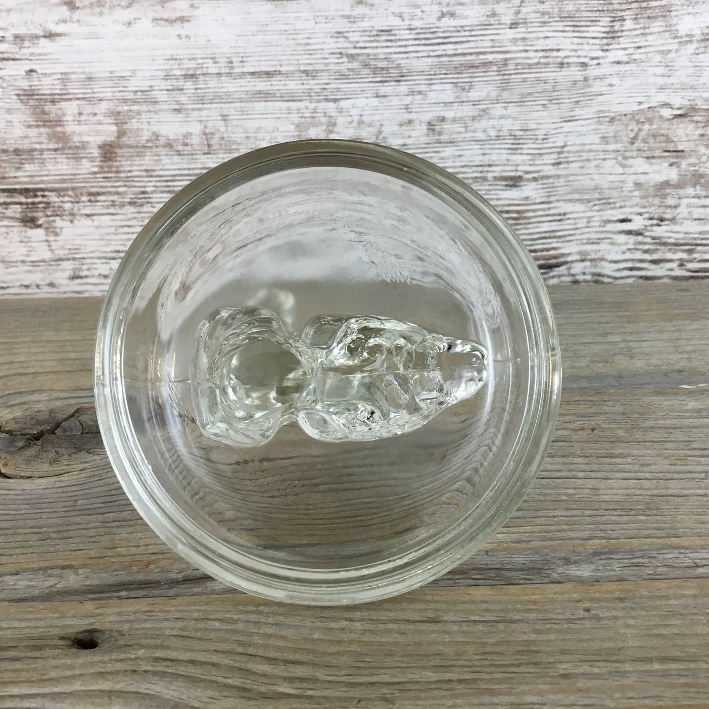 Vintage Jeannette Glass Clear Scotty Scottie Dog Powder Jar LID ONLY