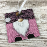 Gnome Pink Winter Sweater Christmas Ornament