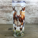 Behind every Bitch is a Sweet Girl 20 oz Cow Skinny Tumbler