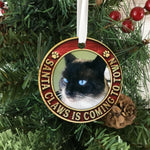Santa Claws is Coming to Town Cat Picture Christmas Ornament