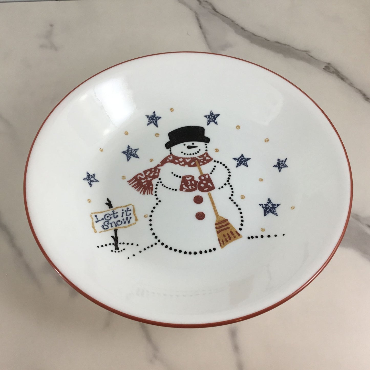 One Corelle Frosty Morn Let it Snow Snowman 8.5" Pasta Bowl Winter Christmas