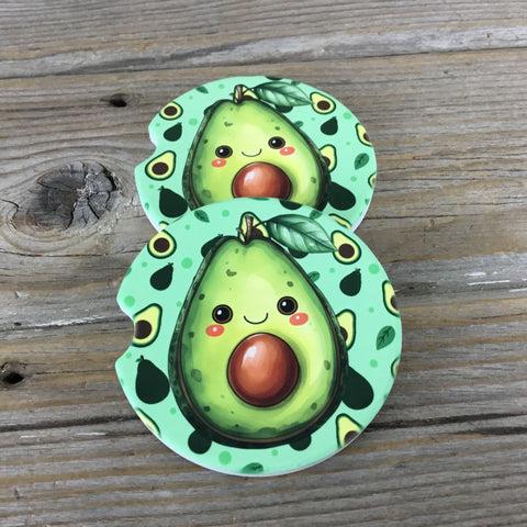 Avocado Car Coasters Set of 2