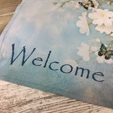 Welcome Butterfly Spring Flowers Garden Flag