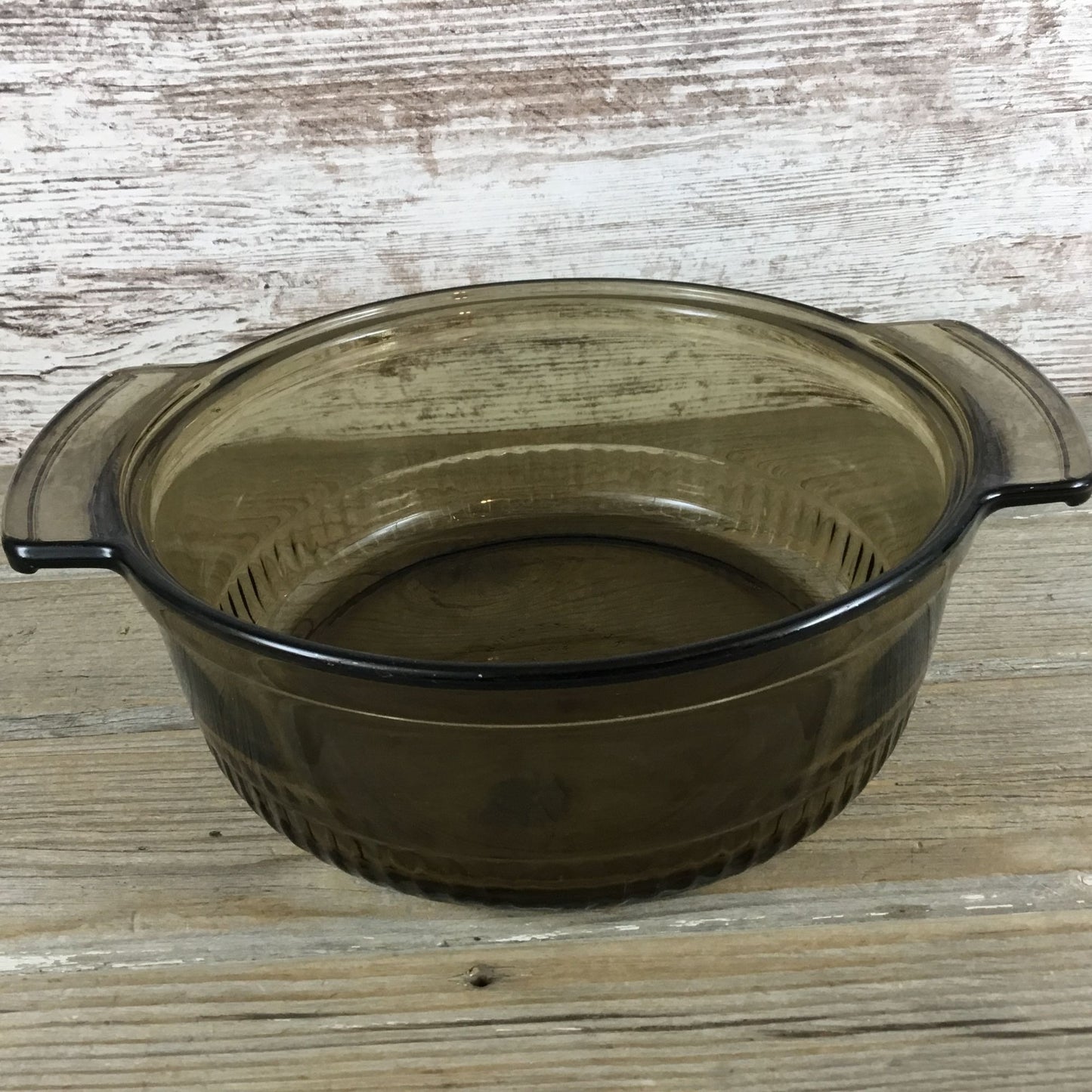 Anchor Hocking Amber Brown 2qt Ribbed Round Casserole Dish No Lid #1438