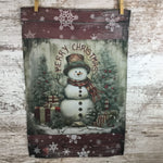 Rustic Snowman Merry Christmas Garden Flag - Festive Holiday Decor