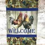 Rustic Chicken Welcome Flag