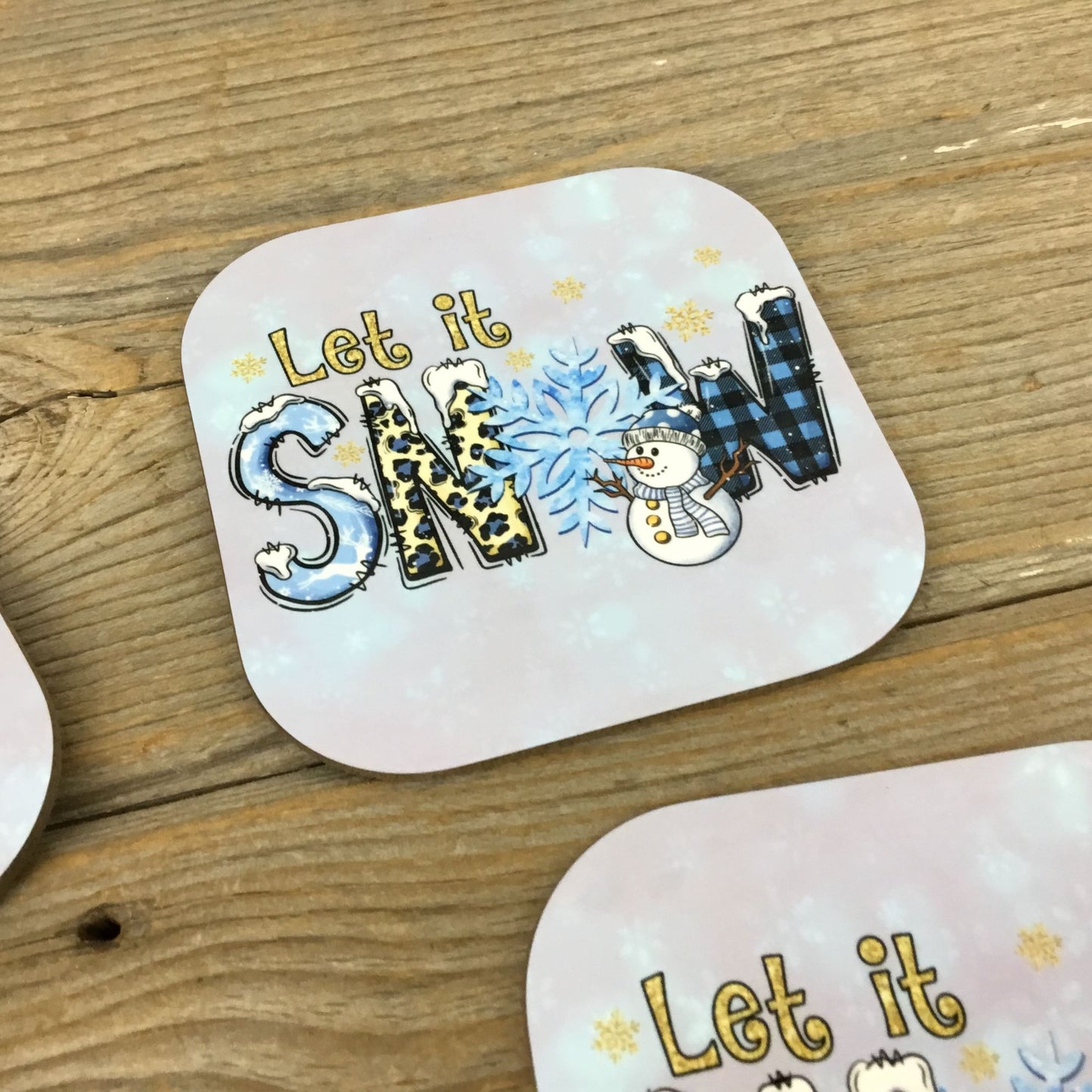 Let it Snow Winter Coasters Set of 4