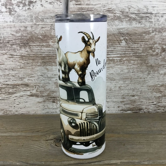 Goat No Boundaries Truck 20 oz Skinny Tumbler