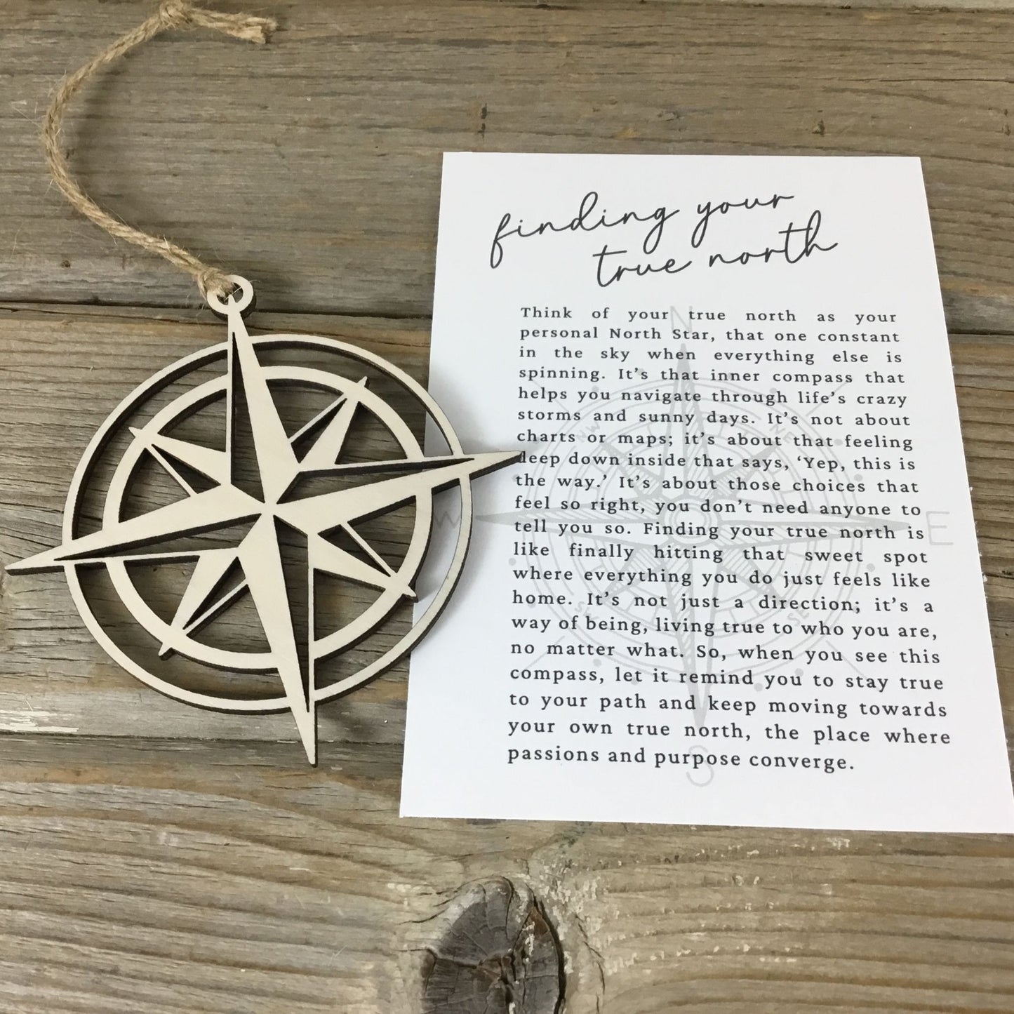 Compass Finding Your True North Story Card Ornament