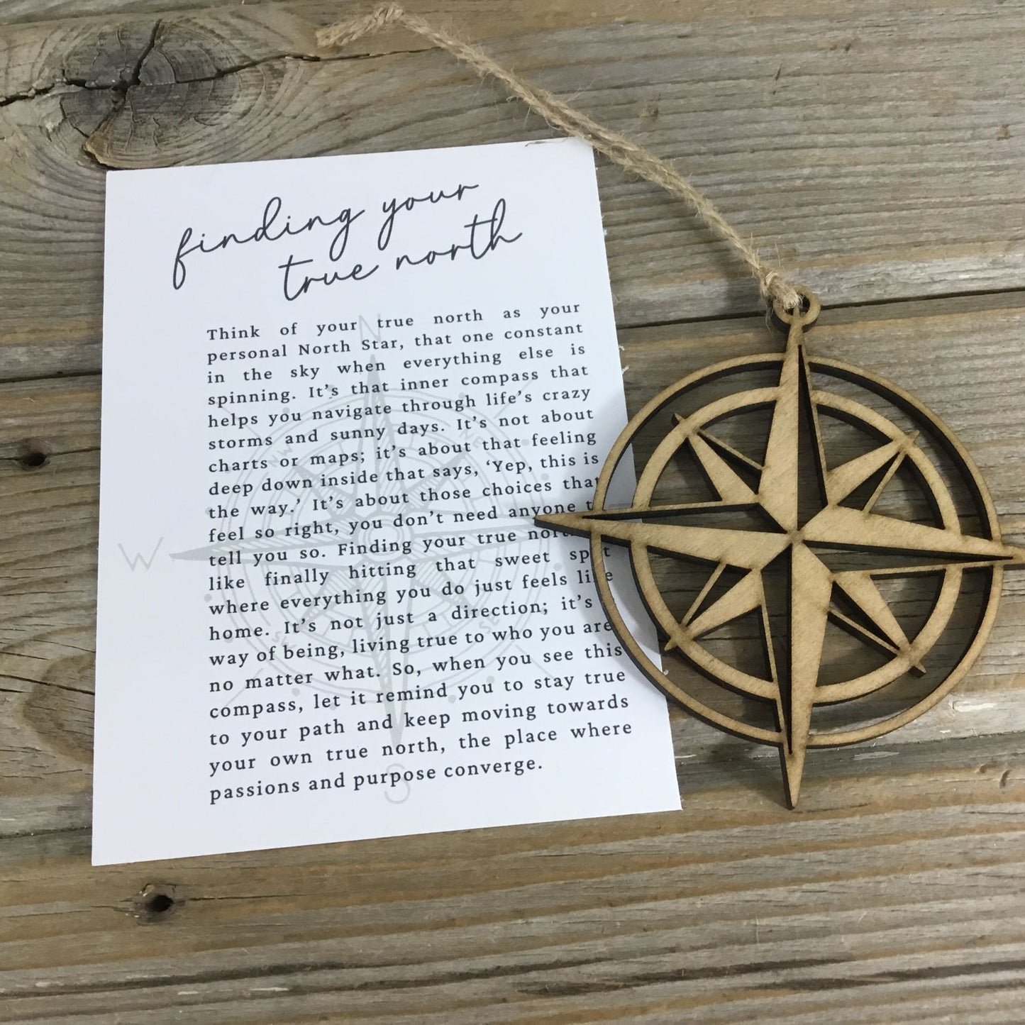 Compass Finding Your True North Story Card Ornament