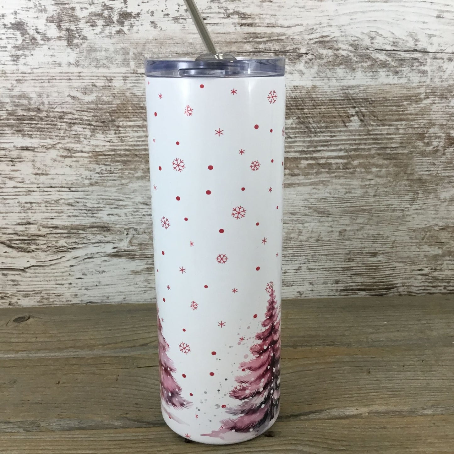 Don't Stop Believing 20 oz Christmas Skinny Tumbler