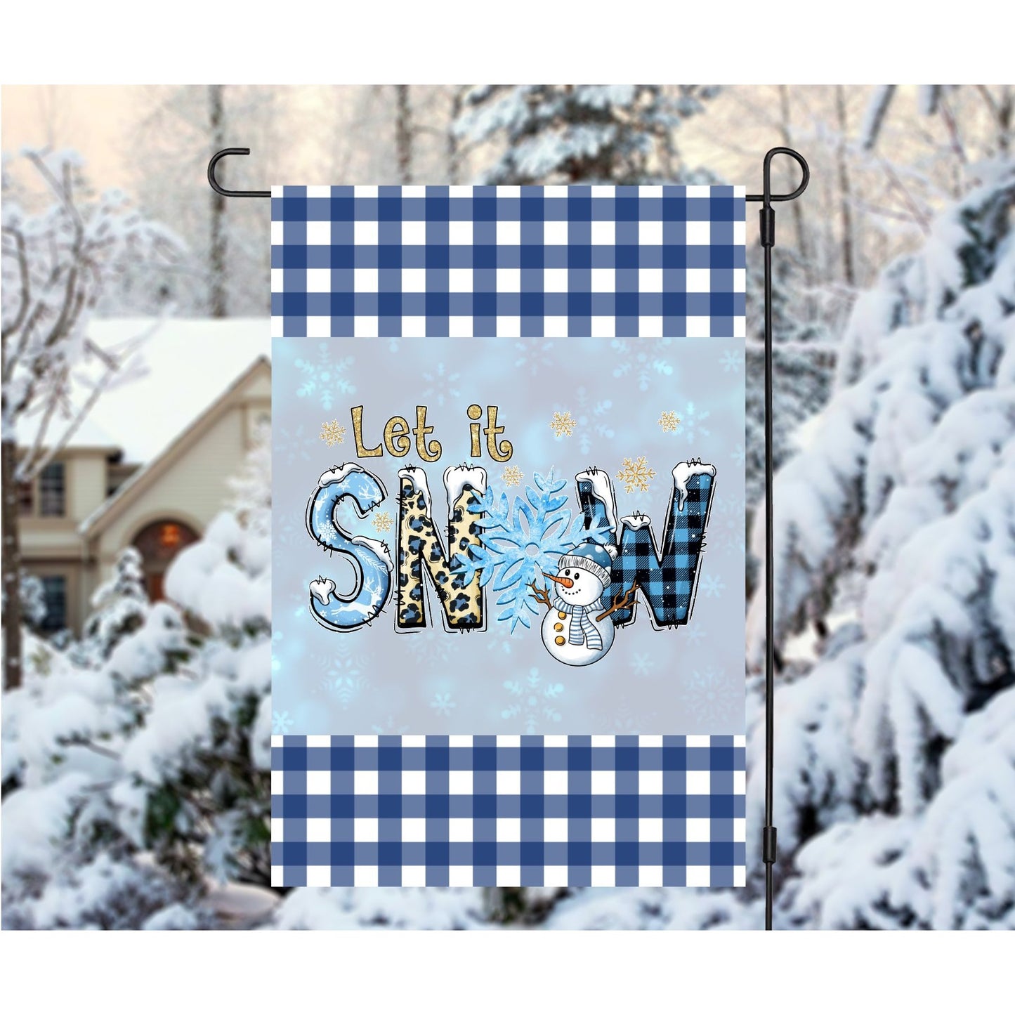 Let it Snow Winter Garden Flag