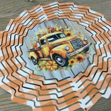 Vintage Orange Truck Fall Wind Spinner 10"