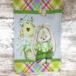 Floppy Ear Bunny & Bees Spring Gingham Garden Flag