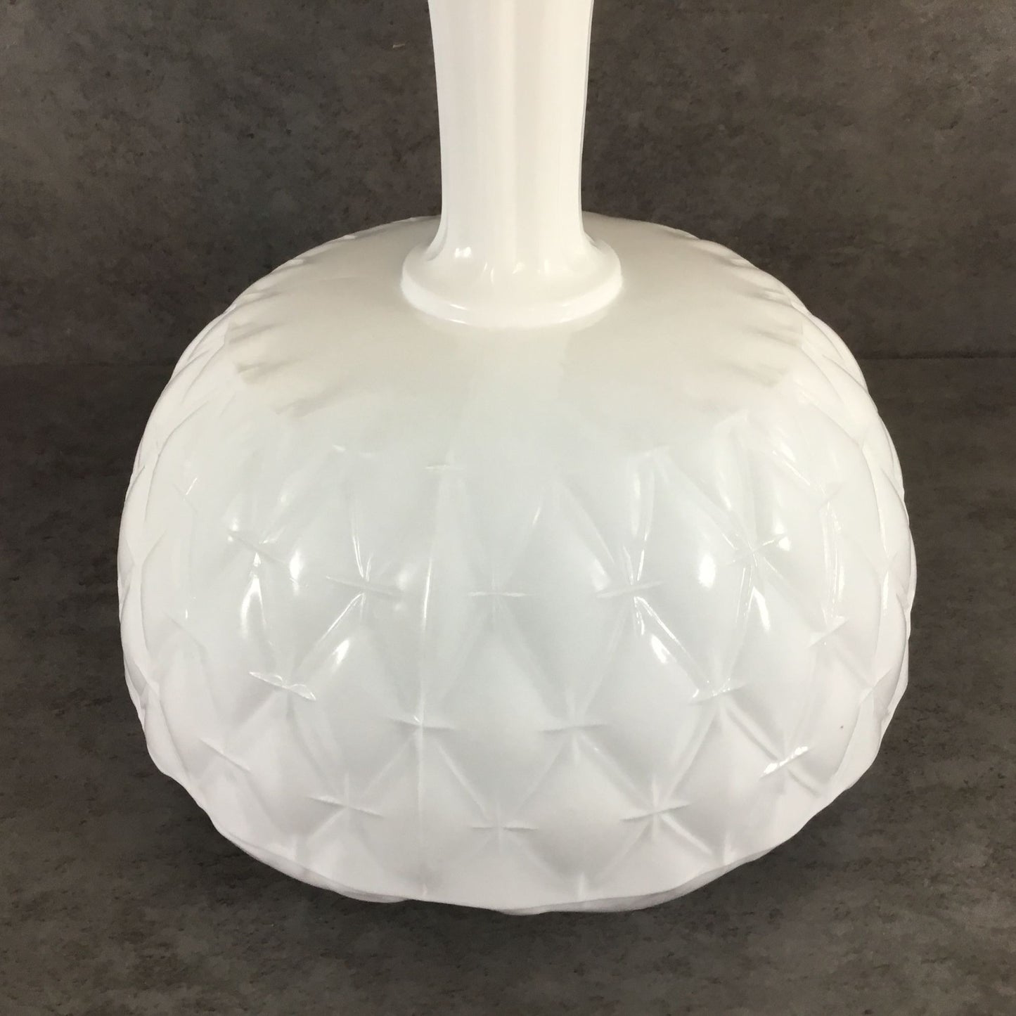 Indiana Glass Milk Glass Pedestal Compote Star Quilt Duette Pattern 9" tall