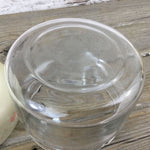 Forever Yours Clear Glass Canister with Ivory Lid w/ Pink Hearts by Gemco USA