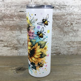 Bee You Bees and Flowers 20 oz Skinny Tumbler