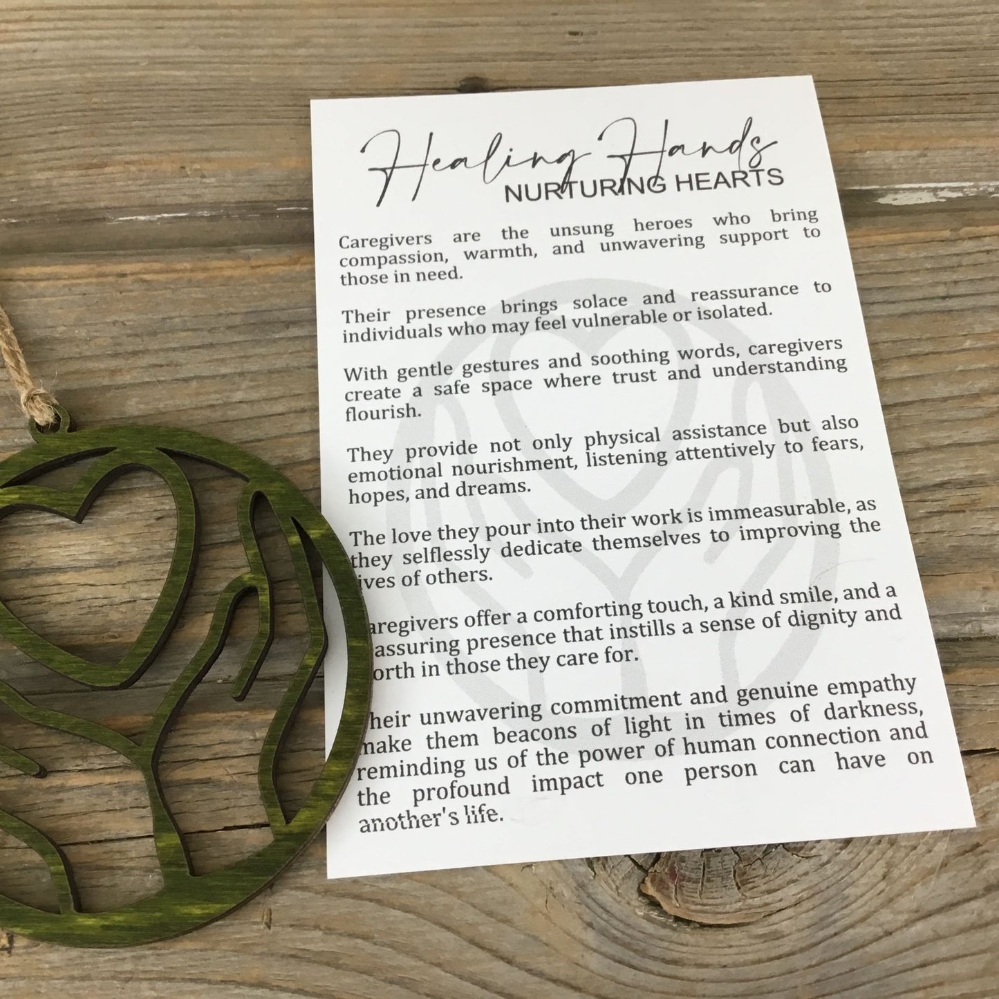 Healing Hands, Nurturing Hearts – Caregiver Story Card Ornament