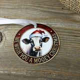 We Wish You a Mooey Christmas Cow Christmas Ornament