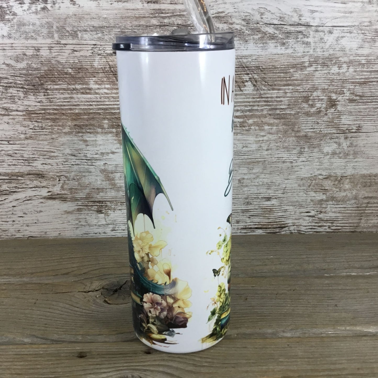 In a World Full of Bookworms Be a Book Dragon 20 oz Skinny Tumbler