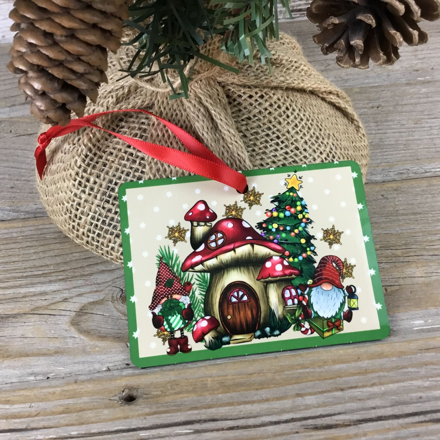 Christmas Mushroom House Gnome Ornament