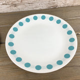 4 Corelle Vitrelle South Beach Turquoise Dinner Plates 10 1/4" Aqua Dots