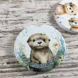 Easily Distracted by Otters Car Coasters Set of 2