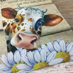Welcome-ish Rustic Cow Garden Flag 12" x18"  Double-Sided