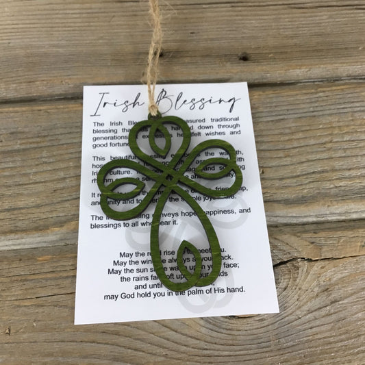 Irish Blessing Celtic Cross Story Card Ornament