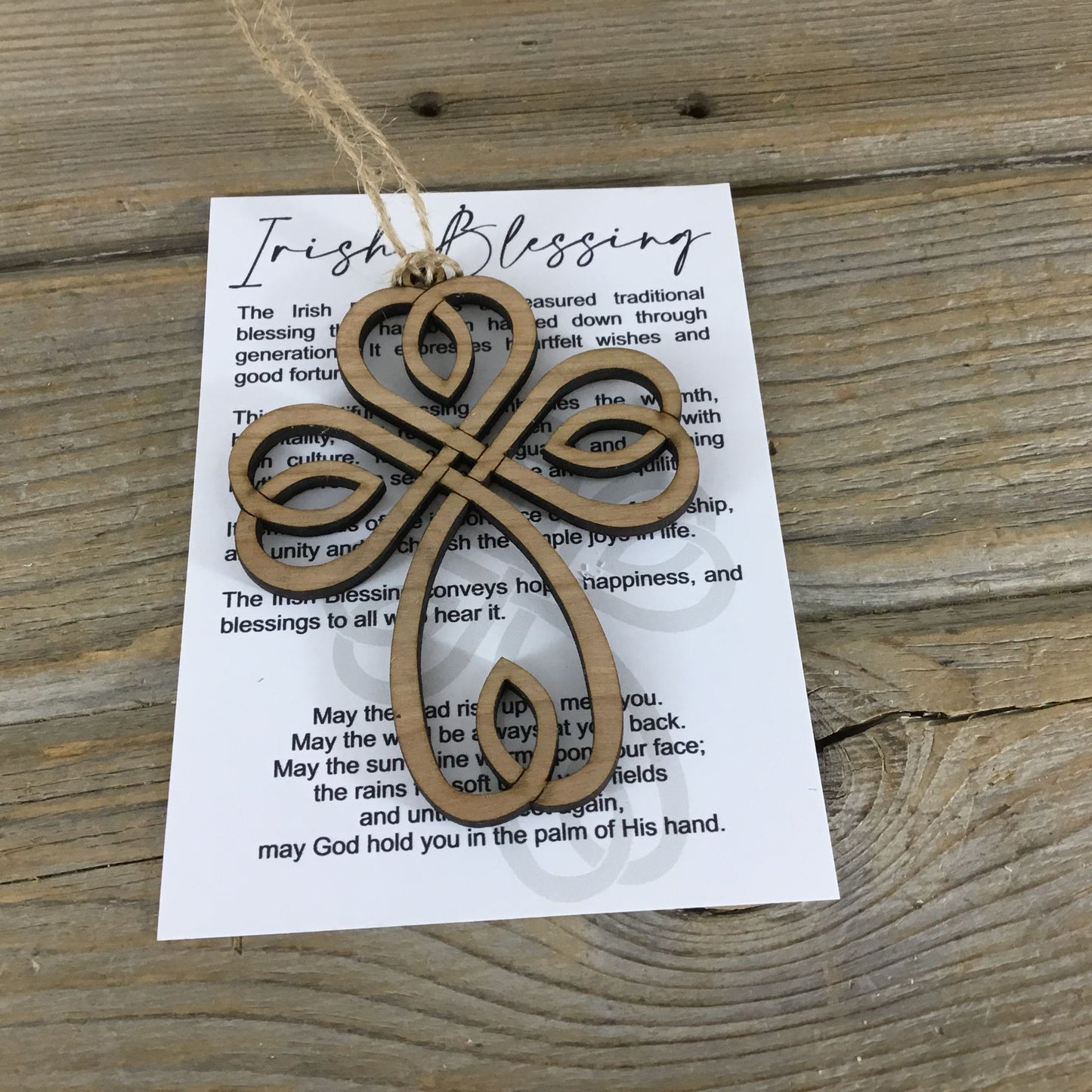 Irish Blessing Celtic Cross Story Card Ornament