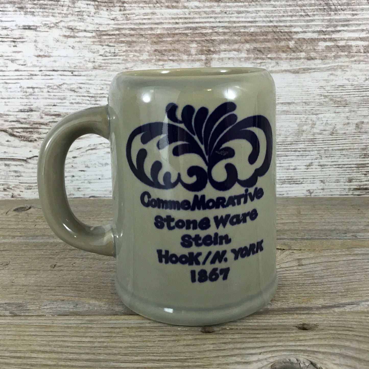 CommeMorative Stoneware Stein Hook N York 1867 Vintage 4.5" Made in Japan