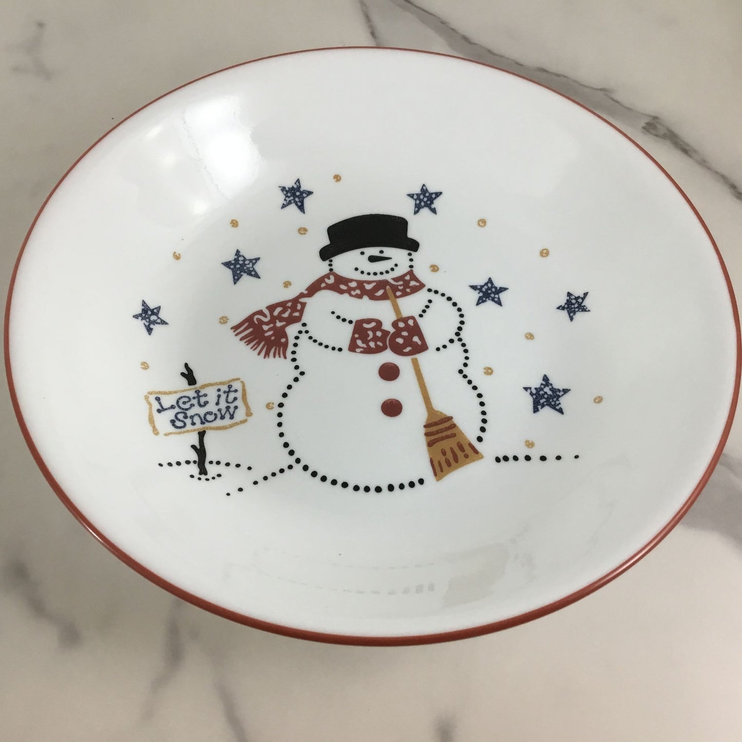 One Corelle Frosty Morn Let it Snow Snowman 8.5" Pasta Bowl Winter Christmas