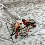 Cardinal and Blooms Christmas Ornament