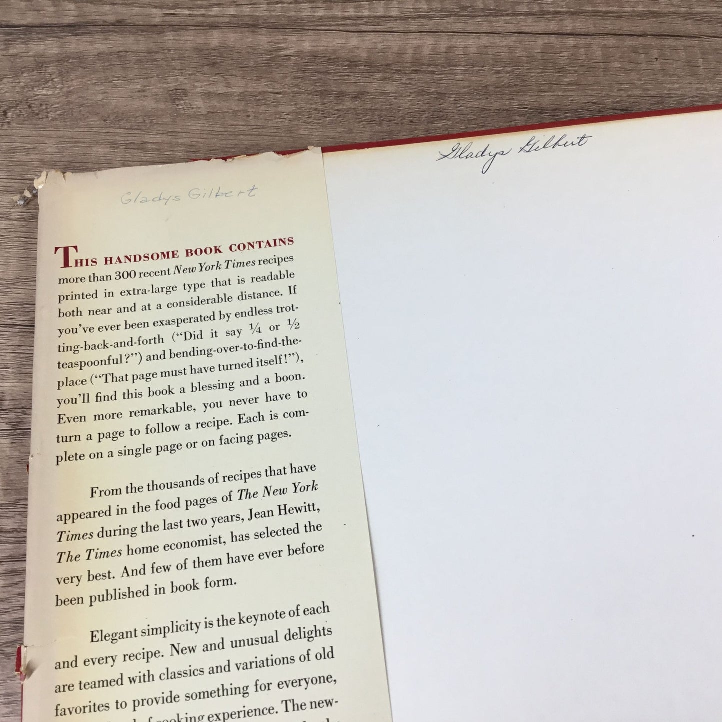The New York Times Large Type Cookbook By Jean Hewitt Hardcover 1968