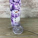 Pretty in Purple Snowman 20 oz Skinny Tumbler