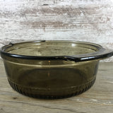Anchor Hocking Amber Brown 2qt Ribbed Round Casserole Dish No Lid #1438