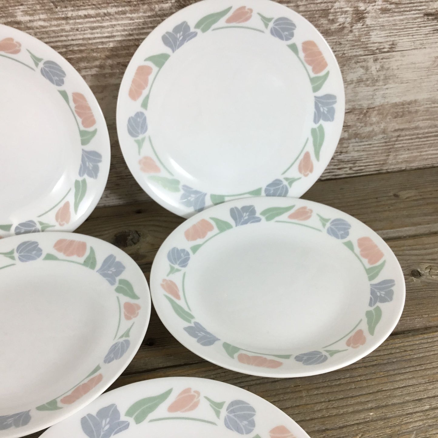 Set Of 5 Corelle Friendship 6 3/4" Bread/Dessert Plates Floral Pastel Pattern